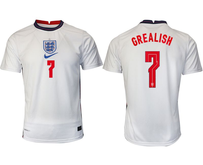 Men 2020-2021 European Cup England home aaa version white #7 Nike Soccer Jersey->england jersey->Soccer Country Jersey